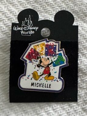 Disney Mickey Mouse Personalized Name Pin - Michelle - Multicolor